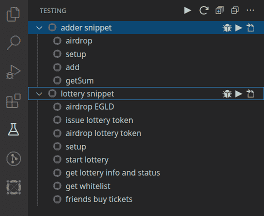 erdjs-snippets in Mocha Test Explorer