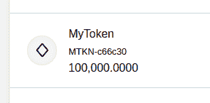 Token view in Web Wallet